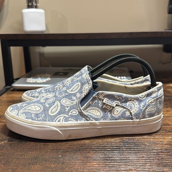 Vans Blue and White Slip one Size 8.5 - Picture 5 of 13
